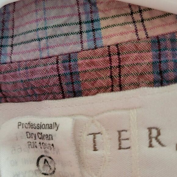 Doncaster Blazer Cotton Lycra Plaid jacket waffle shoulder pads vintage Size 12 - Picture 12 of 13